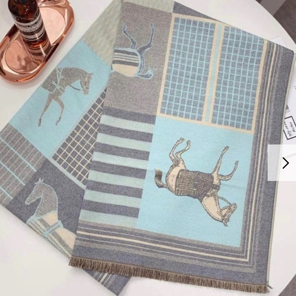 Pashmina Classic Equestrian Wrap Scarf Shawl - Picture 2 of 8